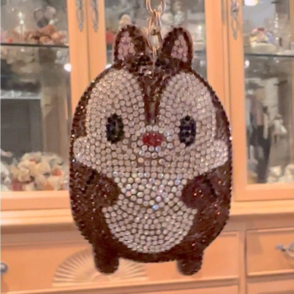 Chip or Dale? Crystal Coated Purse Charm & Key Ring